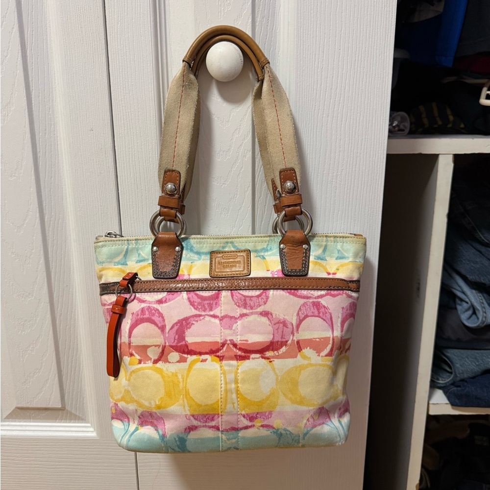 Coach Vintage Hampton Hawaiian Style Watercolor Tote Bag